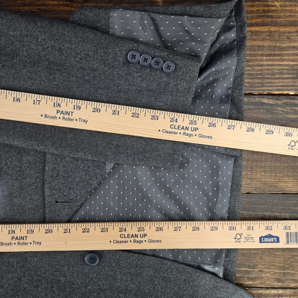 Michael Strahan Collection Men's‎ Sport Coat Blazer Two Button Gray Flannel 46R